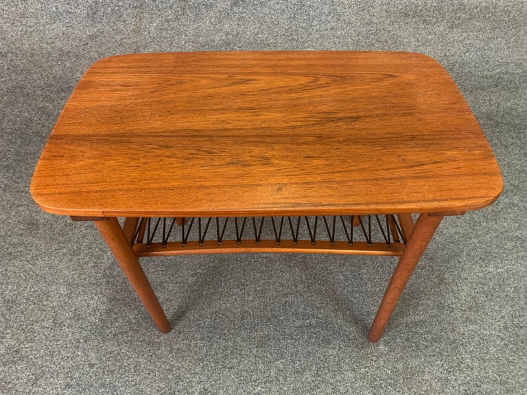 Vintage Danish MidCentury Modern Teak End Table For Sale at 1stDibs