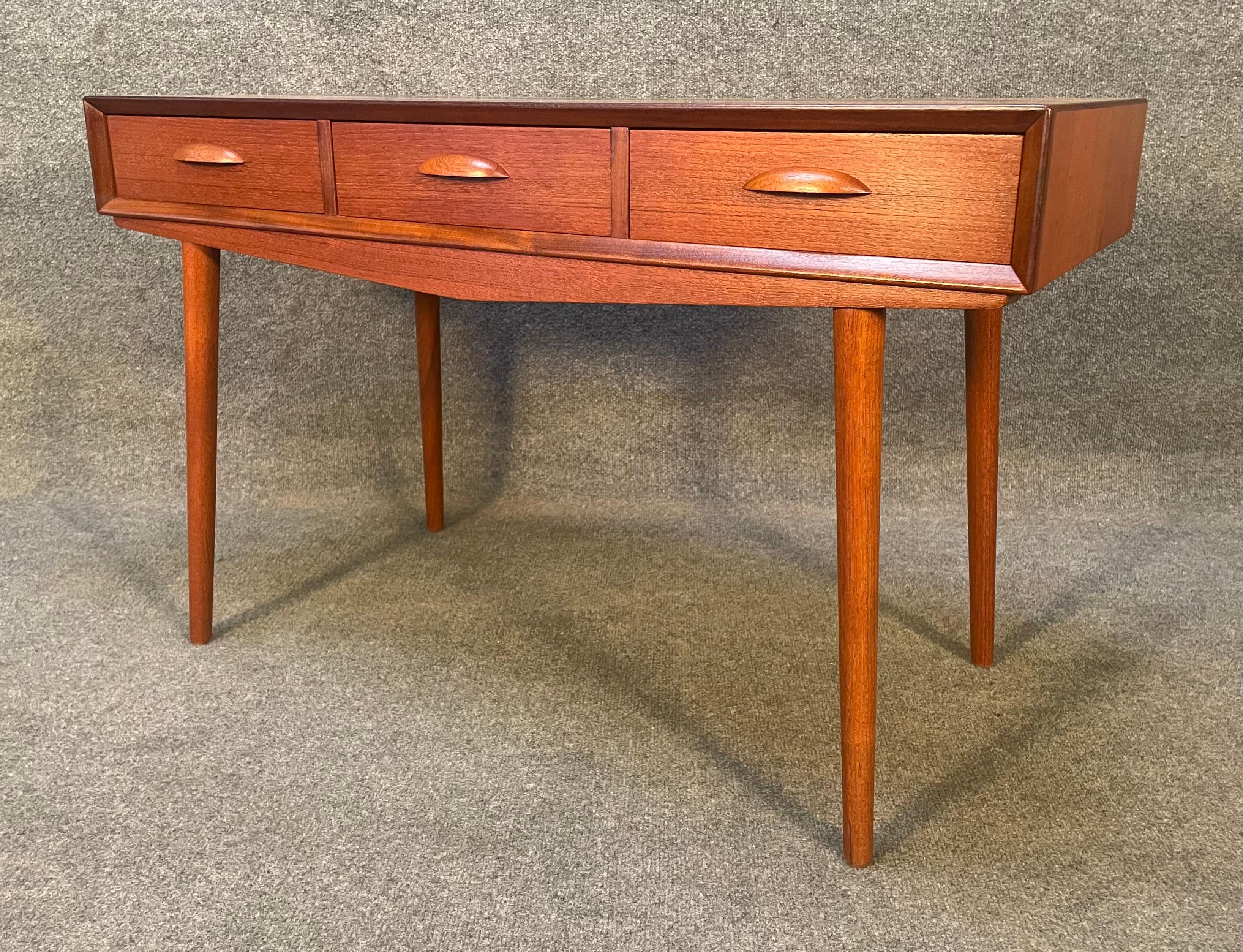 Woodwork Vintage Danish Mid-Century Modern Teak Entry Way Console