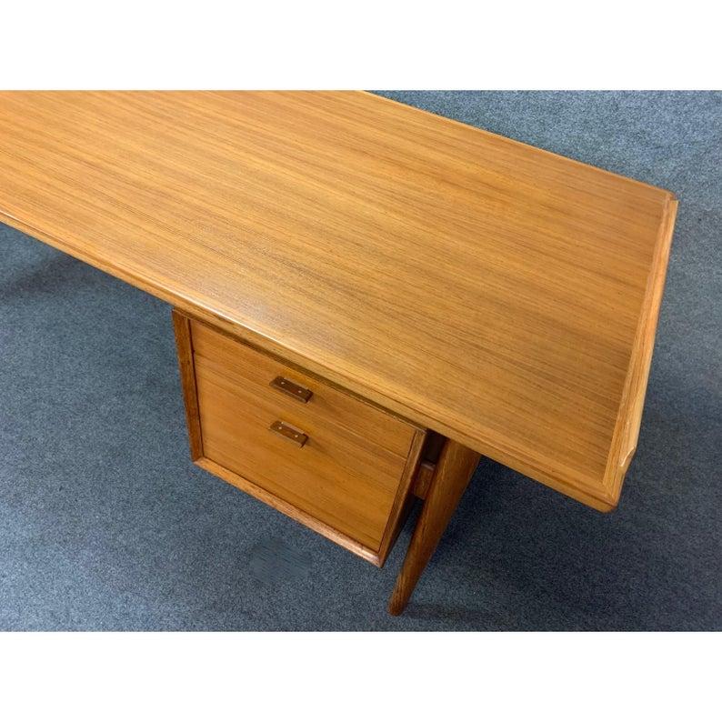 Vintage Danish Mid-Century Modern Teak Executive Desk by Arne Vodder for Sibast 3