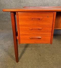 Vintage Danish Mid Century Modern Teak Executive Desk "Model 15" by Goran Strand