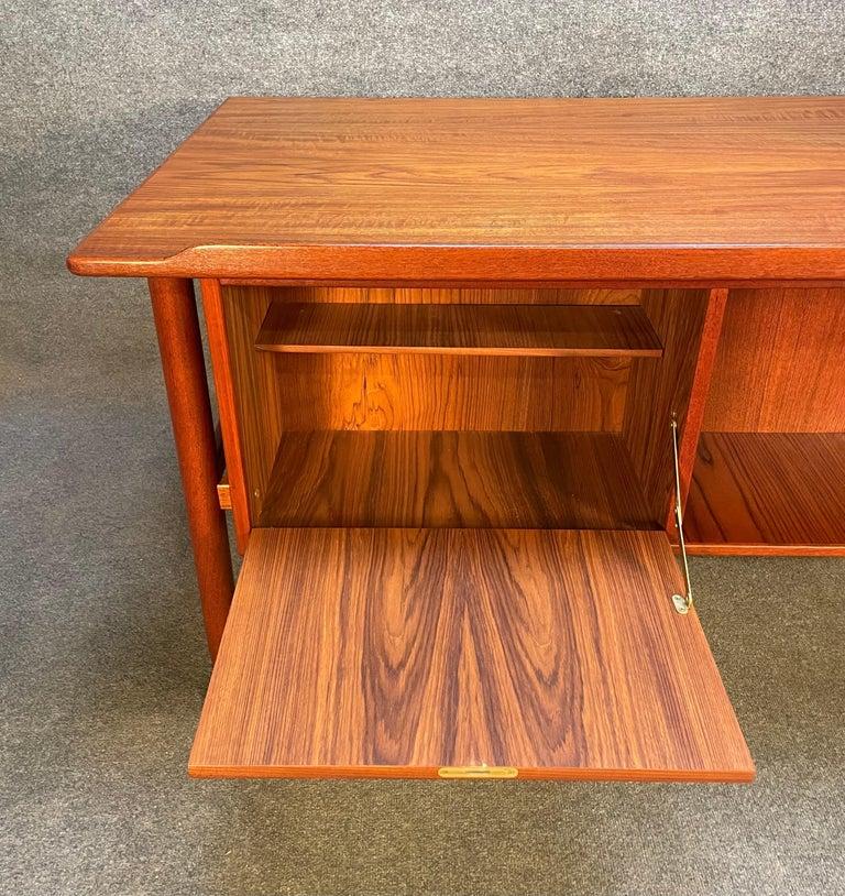 Woodwork Vintage Danish Mid Century Modern Teak Executive Desk 