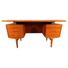 Vintage Danish Mid-Century Modern Teak Floating Desk by Clausen and Søn