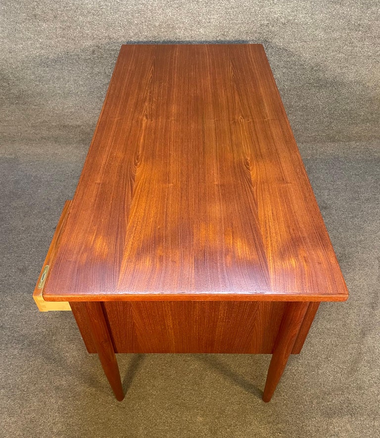 Vintage Danish MidCentury Modern Teak Floating Desk at 1stDibs