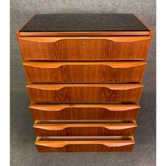 Vintage Danish Mid-Century Modern Teak Gentleman's Chest Dresser