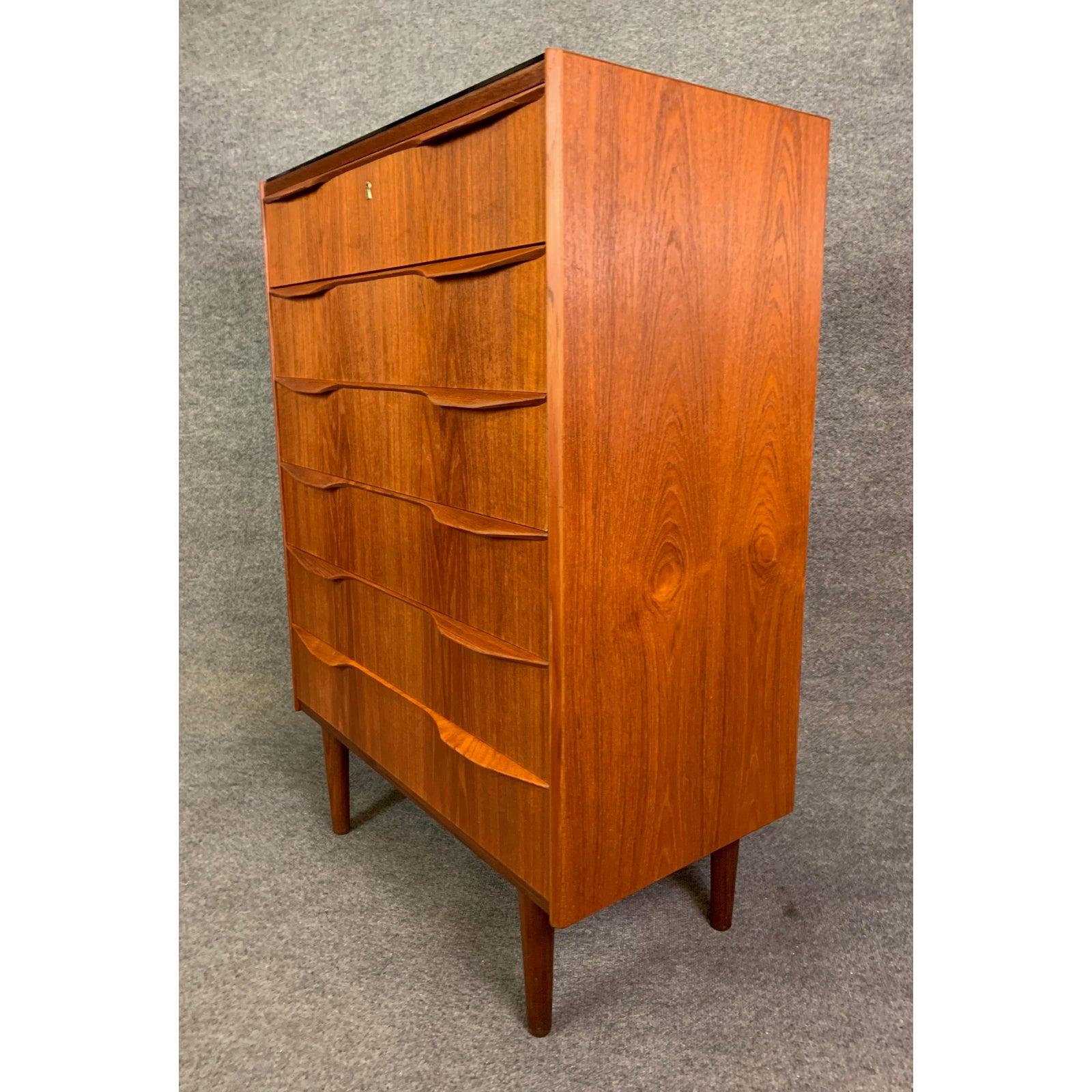 Woodwork Vintage Danish Mid-Century Modern Teak Gentleman's Chest Dresser