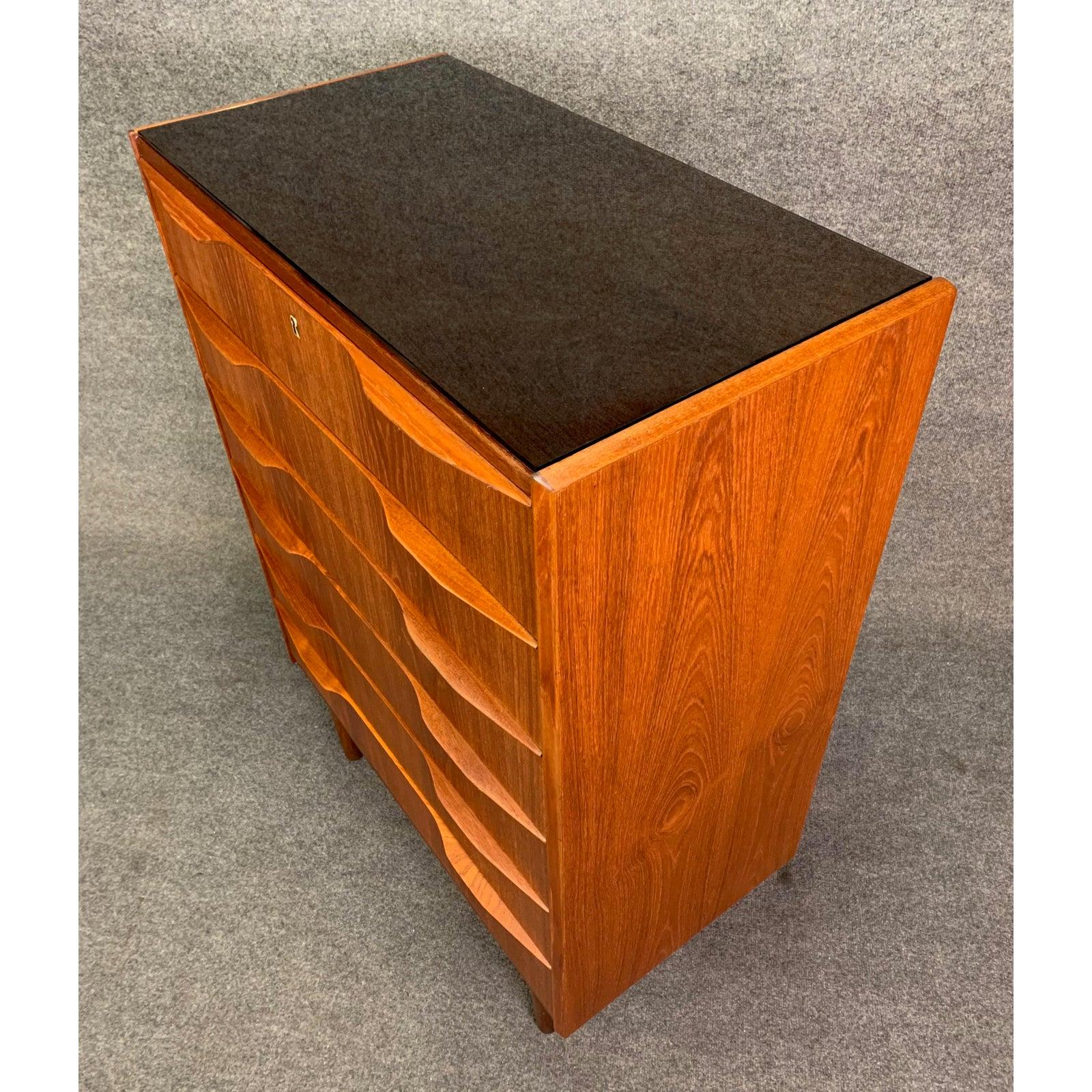 Mid-20th Century Vintage Danish Mid-Century Modern Teak Gentleman's Chest Dresser