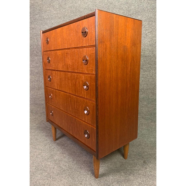 Vintage Danish MidCentury Modern Teak Gentleman's Chest Dresser at 1stDibs