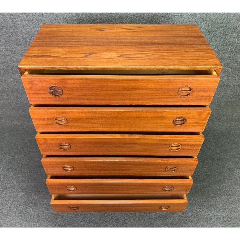 Vintage Danish MidCentury Modern Teak Gentleman's Chest Dresser at 1stDibs