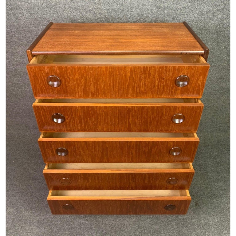 Vintage Danish MidCentury Modern Teak Gentleman's Chest Dresser at 1stDibs