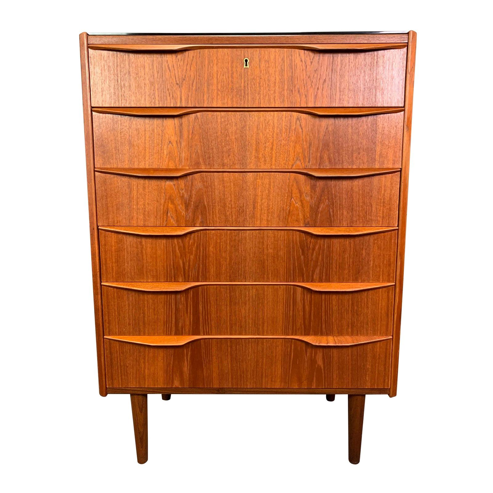 Vintage Danish Mid-Century Modern Teak Gentleman's Chest Dresser