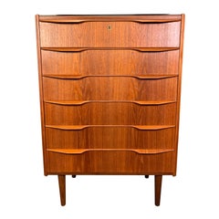 Vintage Danish Mid-Century Modern Teak Gentleman's Chest Dresser