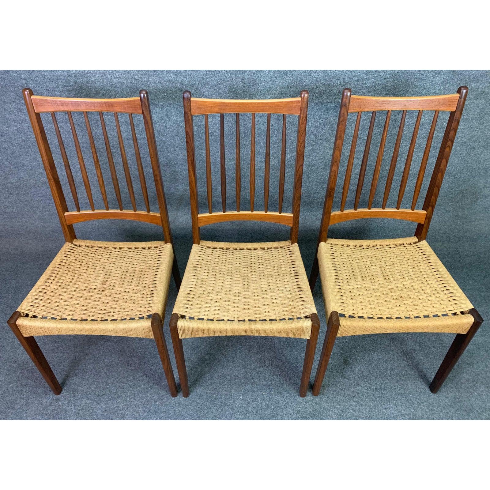 Scandinavian Modern Vintage Danish Mid-Century Modern Teak High Back Dining Chairs, Set of Six For Sale