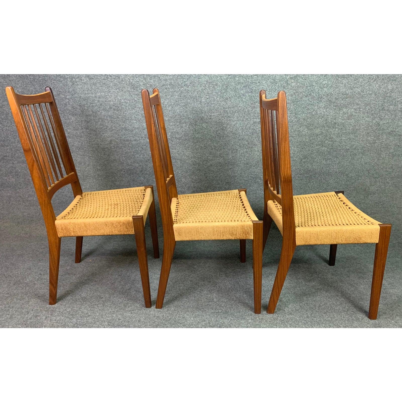 Woodwork Vintage Danish Mid-Century Modern Teak High Back Dining Chairs, Set of Six For Sale