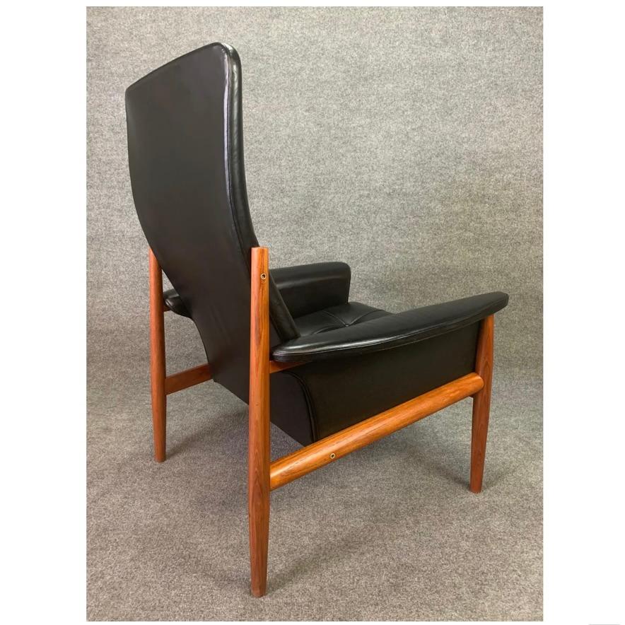 Woodwork Vintage Danish Mid-Century Modern Teak High Back Lounge Chair by Grete Jalk