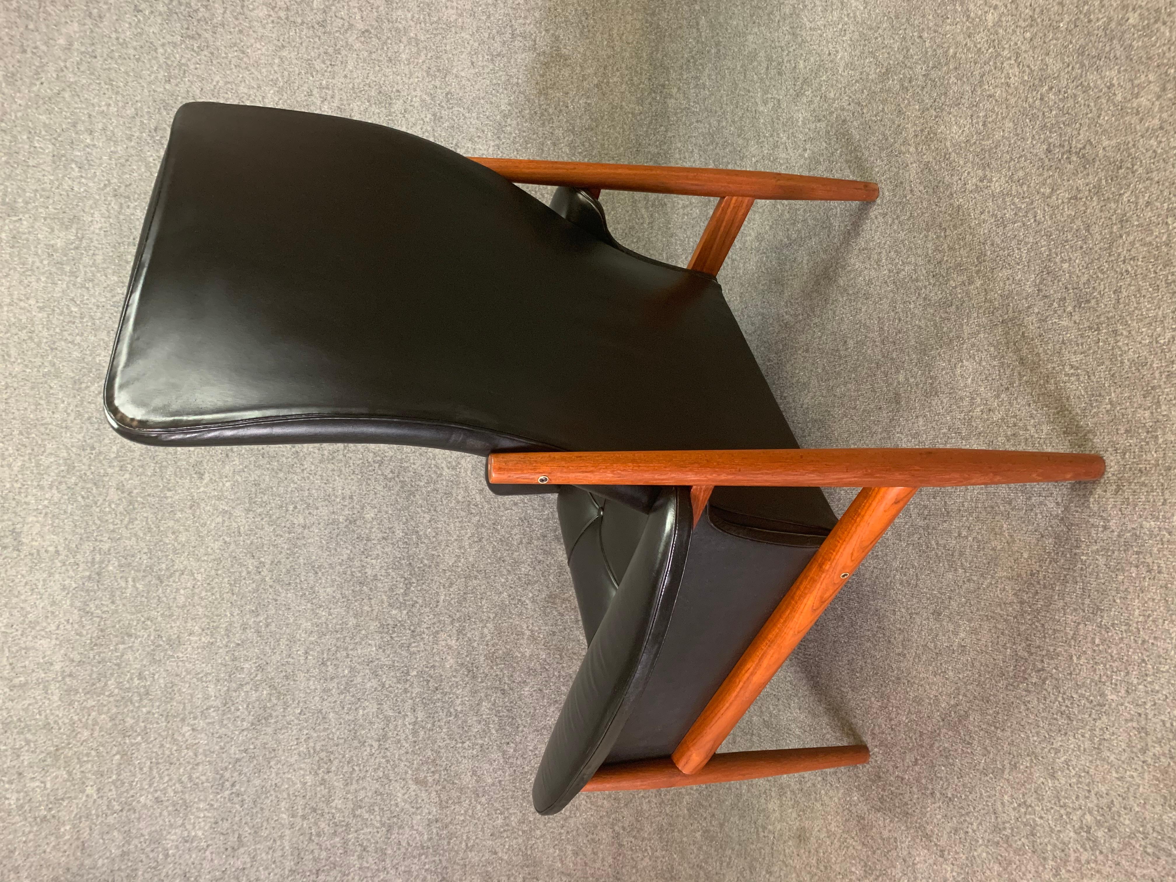 Vintage Danish Mid-Century Modern Teak High Back Lounge Chair by Grete Jalk 1