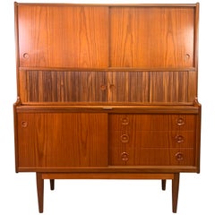 Vintage Danish Mid-Century Modern Teak Highboard Hutch by Johannes Andersen