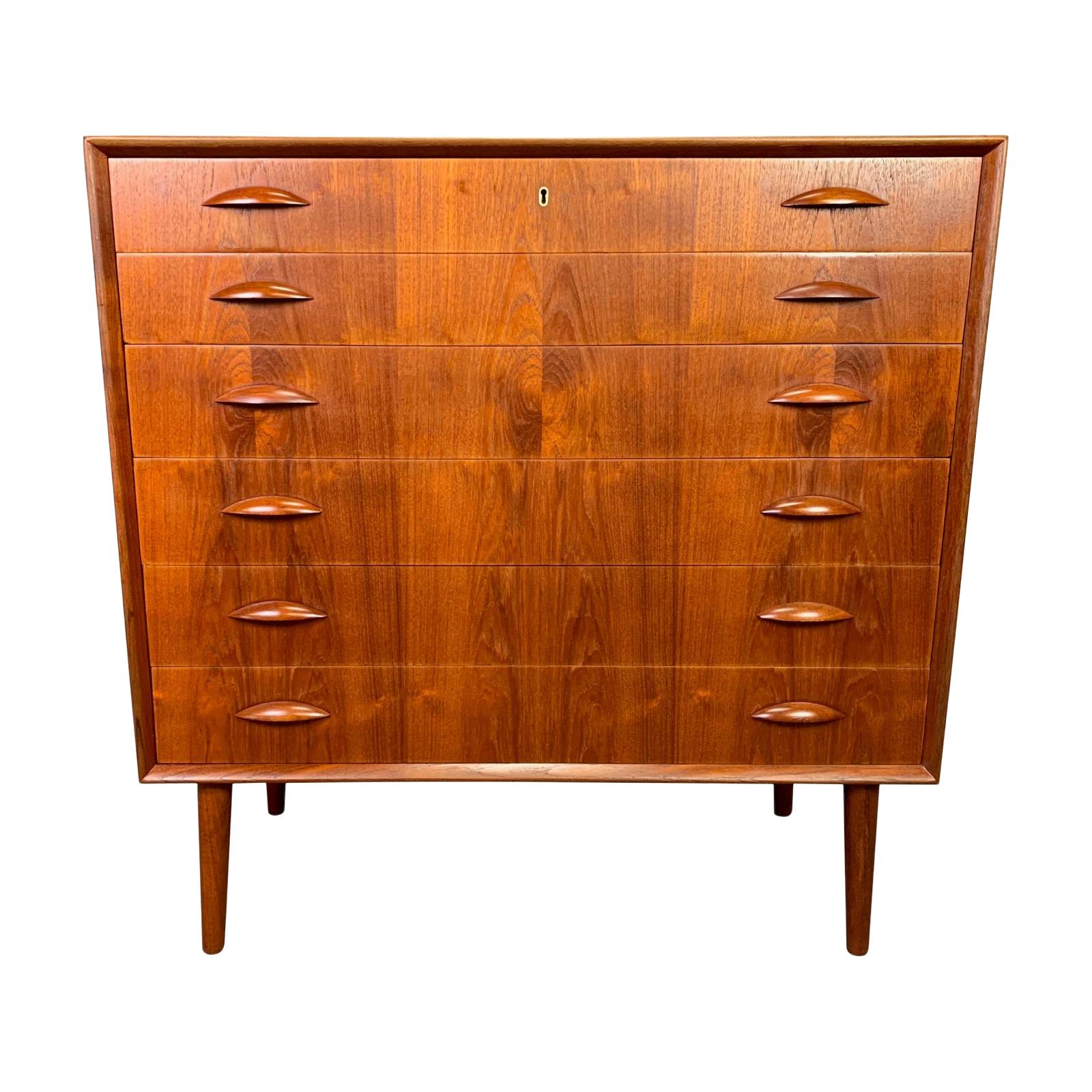 Vintage Danish Mid Century Modern Teak Highboy Dresser Attributed to