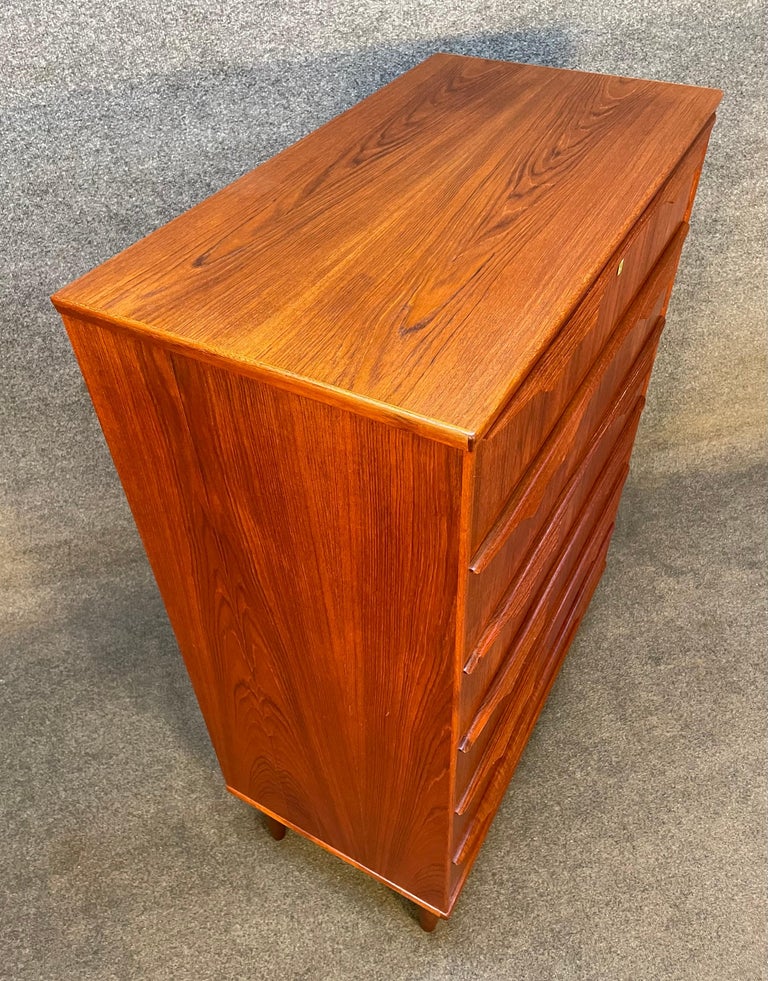 Vintage Danish Mid Century Modern Teak Highboy Dresser by Trekanten For