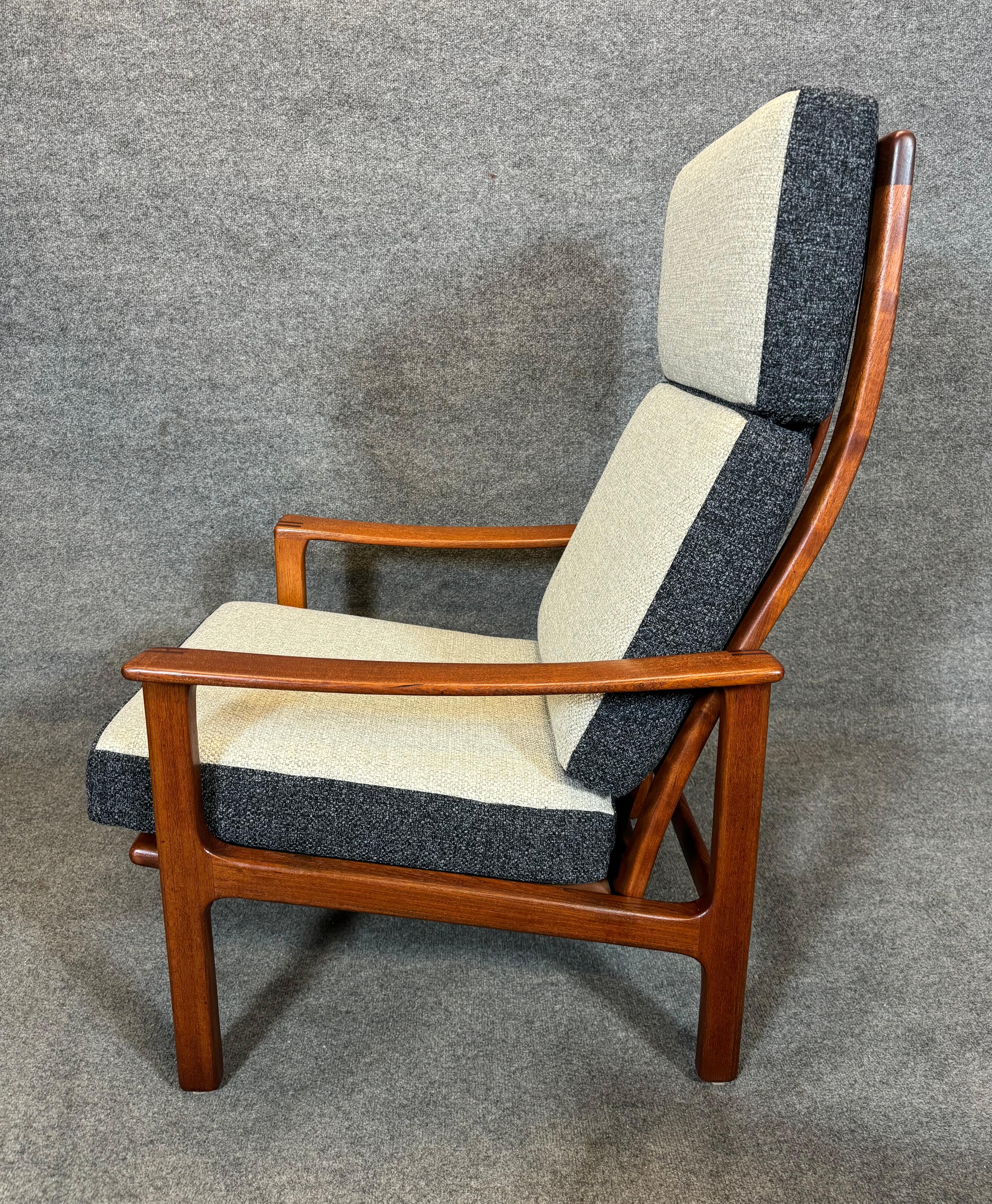 Woodwork Vintage Danish Mid Century Modern Teak Lounge Chair and Ottoman 