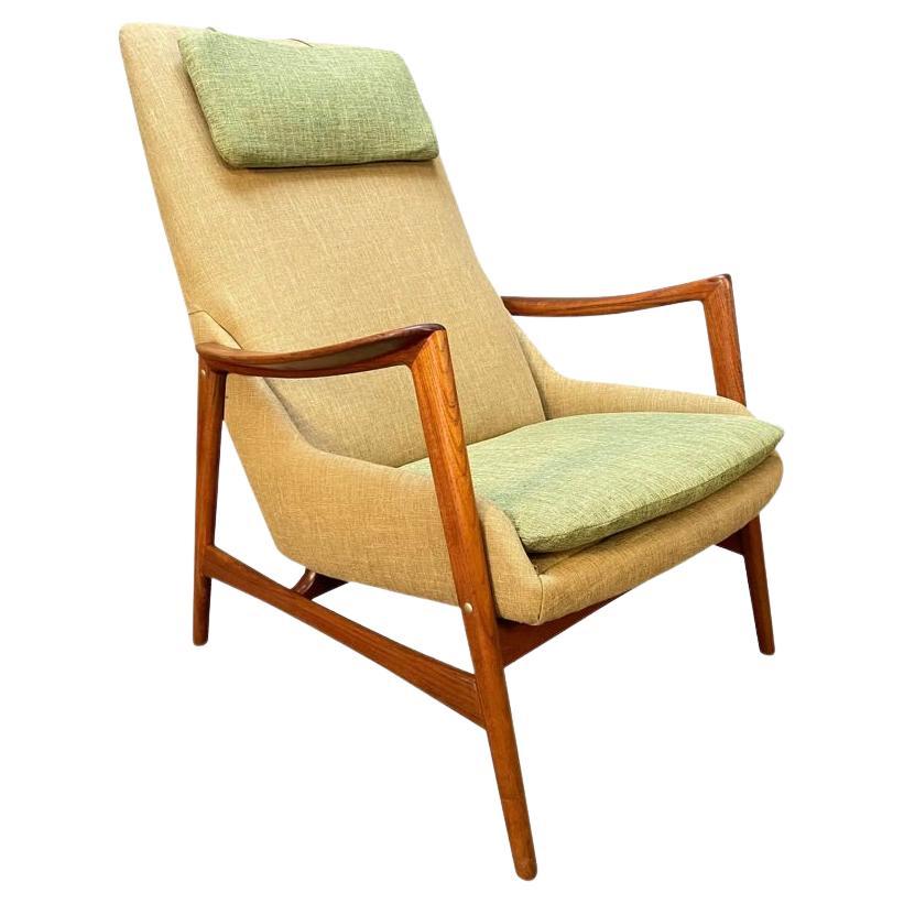 Vintage Danish Mid Century Modern Teak Lounge Chair by Dux of Sweden For Sale