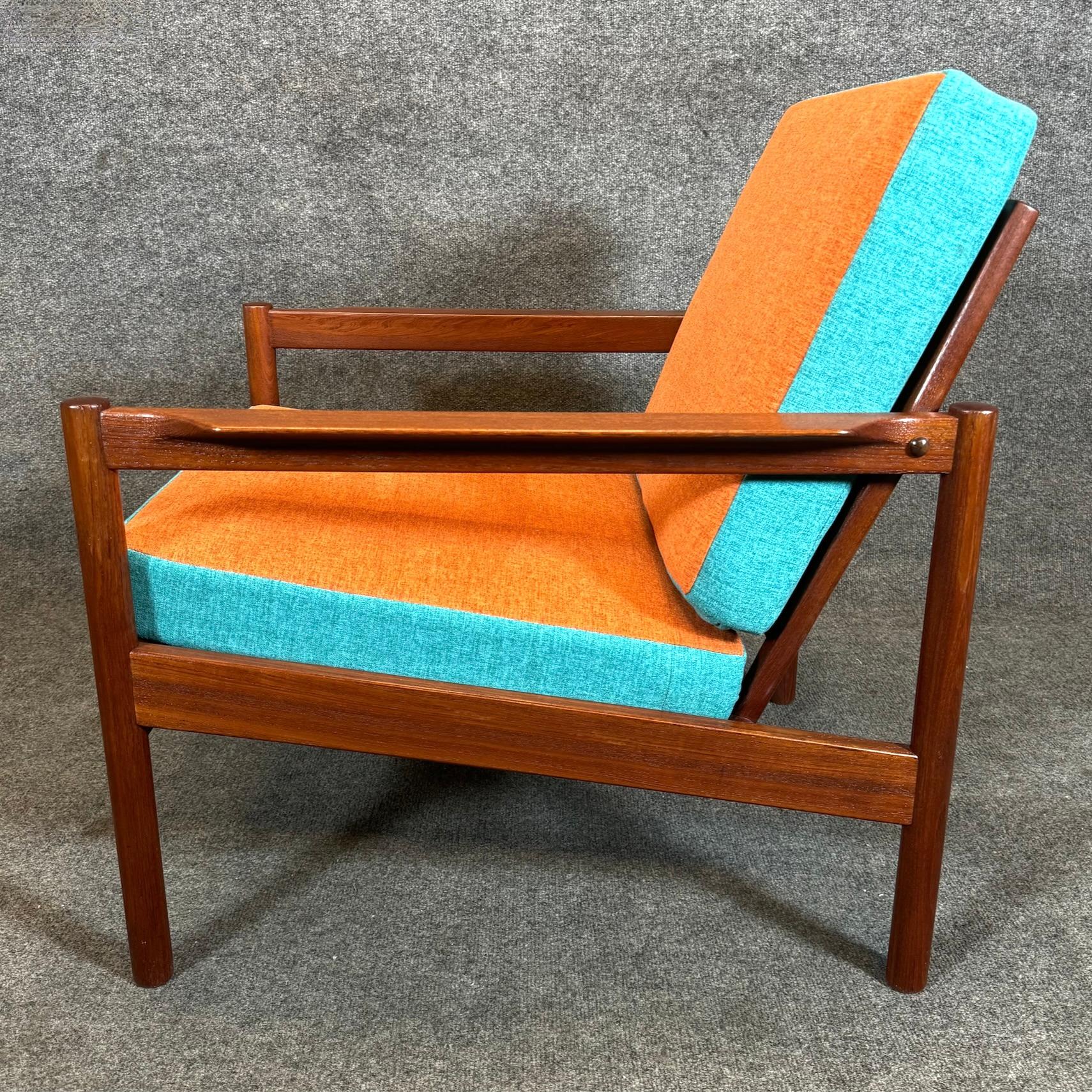 Woodwork Vintage Danish Mid Century Modern Teak Lounge Chair by Kai Kristiansen For Sale