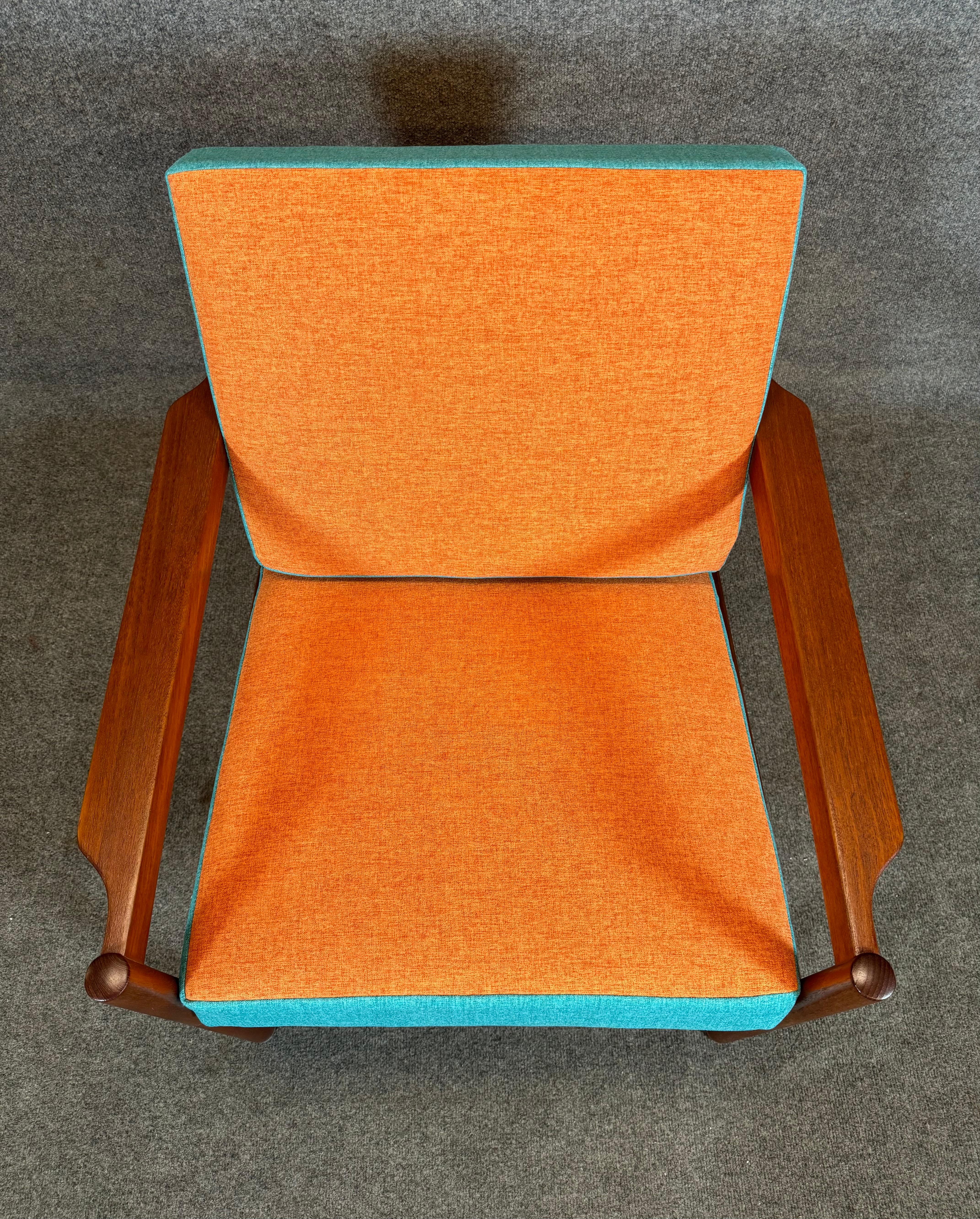 Vintage Danish Mid Century Modern Teak Lounge Chair by Kai Kristiansen For Sale 2