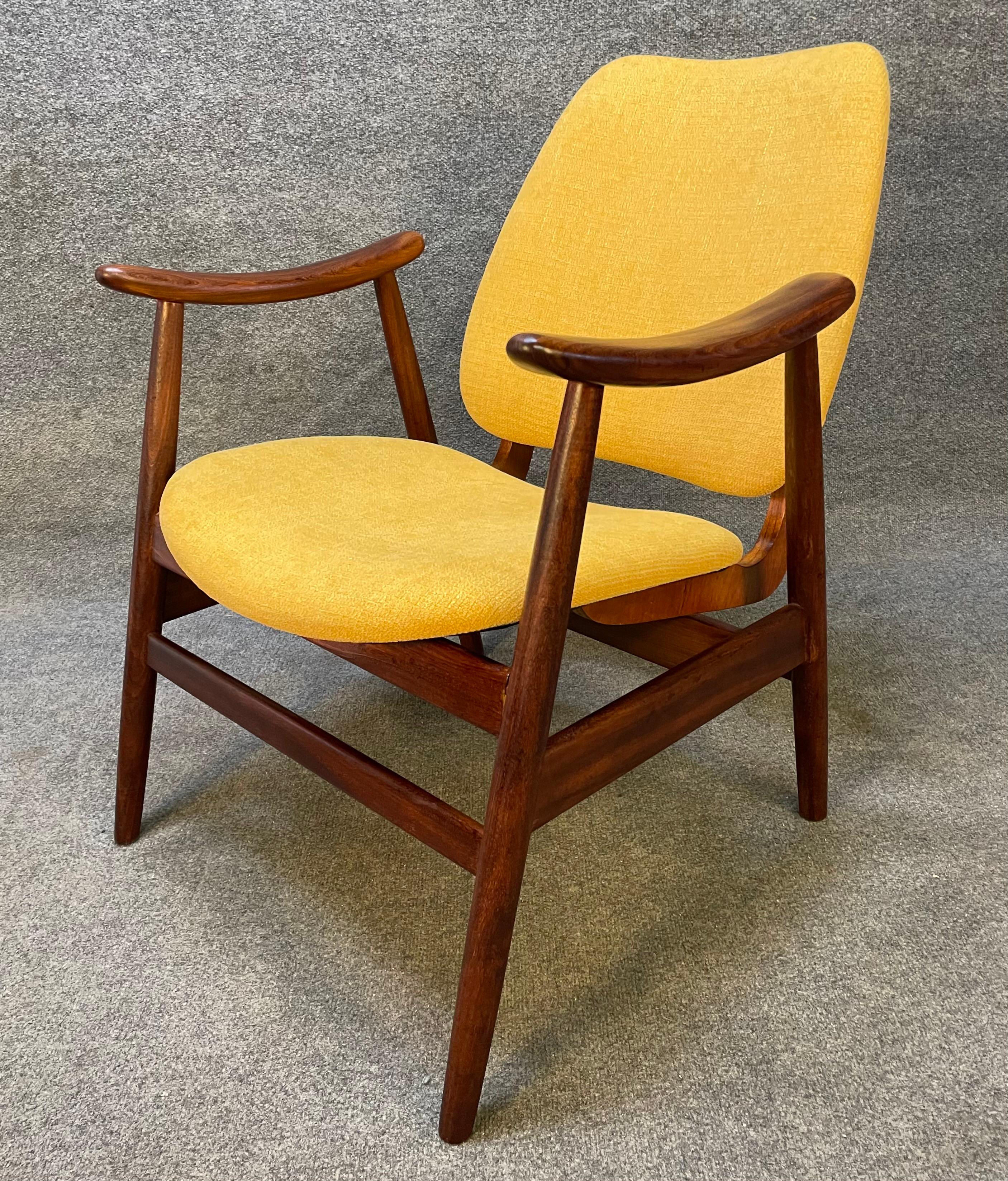 Scandinavian Modern Vintage Danish Mid Century Modern Teak Lounge Chair For Sale