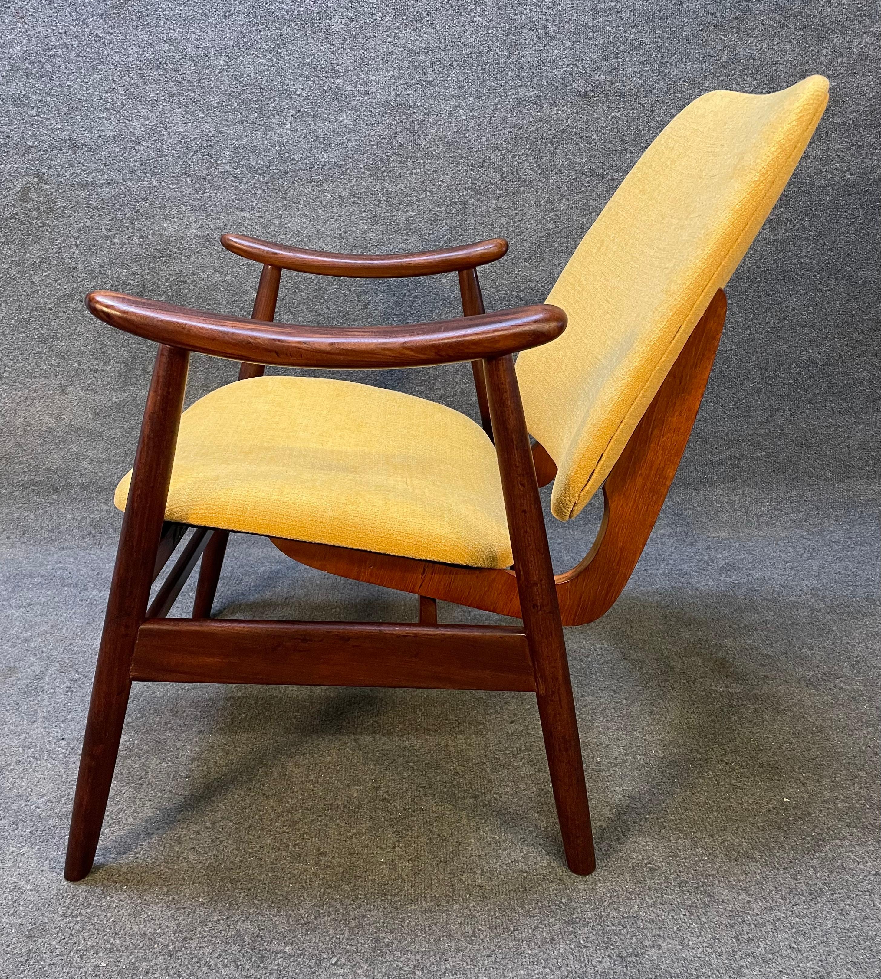 Norwegian Vintage Danish Mid Century Modern Teak Lounge Chair For Sale