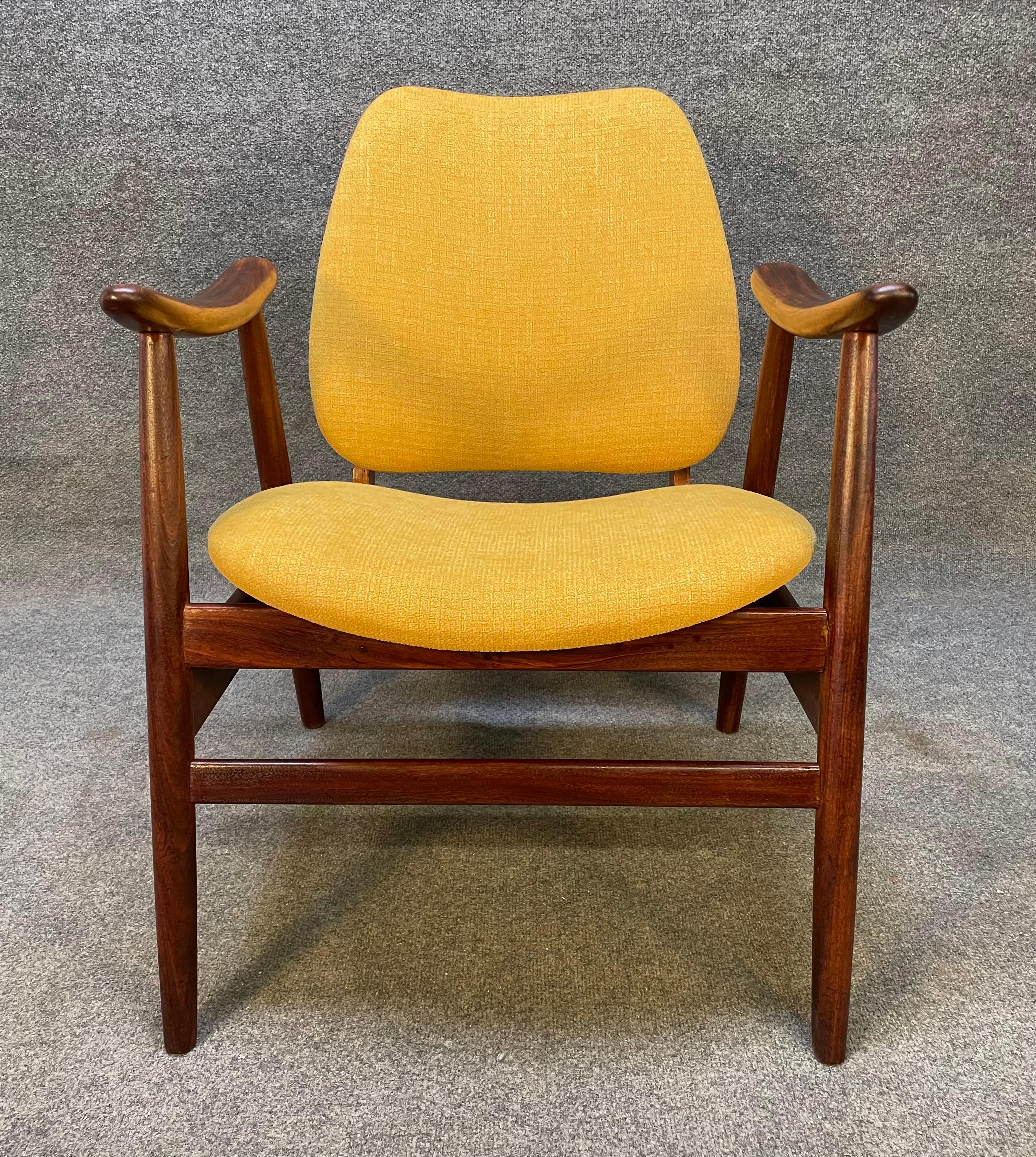 Woodwork Vintage Danish Mid Century Modern Teak Lounge Chair For Sale