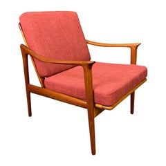 Vintage Danish Mid-Century Modern Teak Lounge Chair Model 563 by Fredrik Kayser