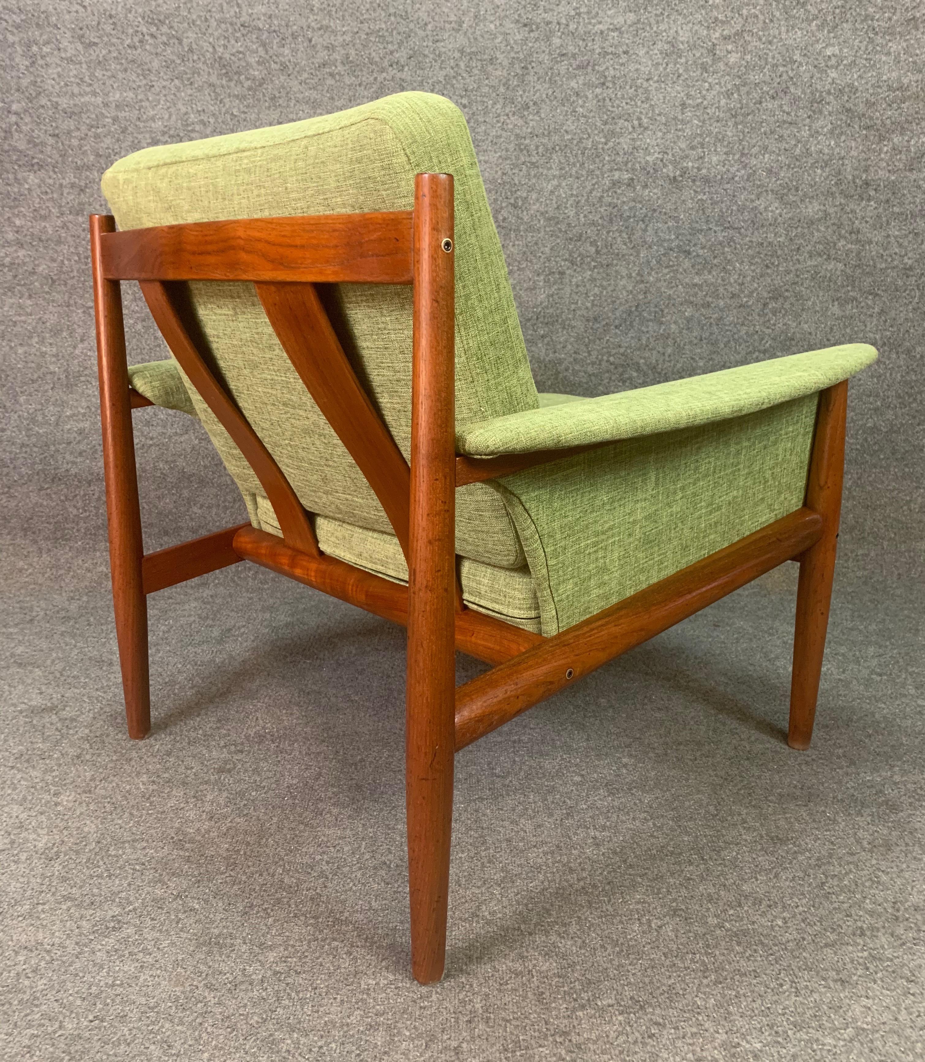 Vintage Danish Mid-Century Modern Teak Lounge Chair and Ottoman by Grete Jalk 5