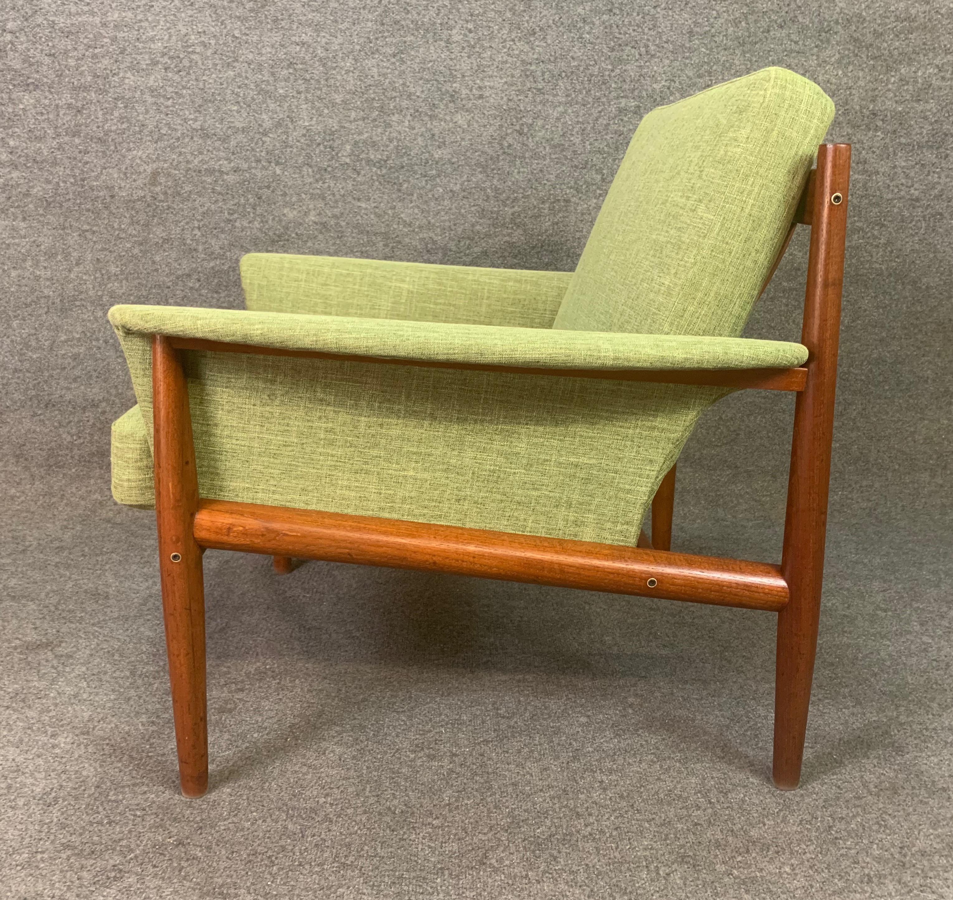 Woodwork Vintage Danish Mid-Century Modern Teak Lounge Chair and Ottoman by Grete Jalk