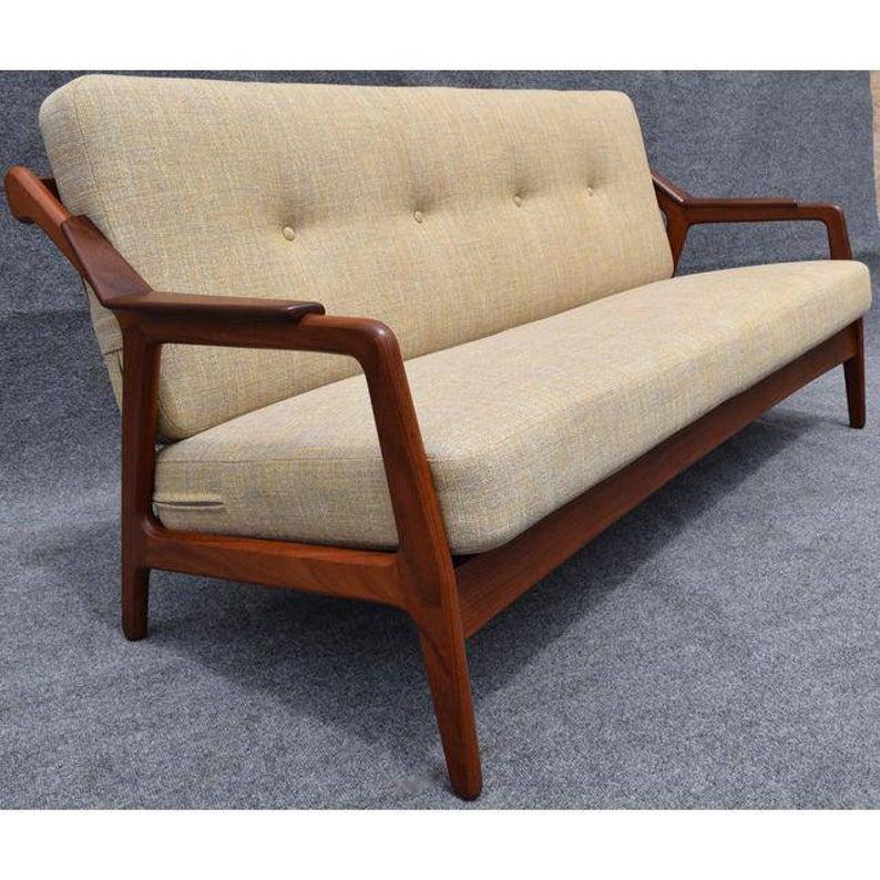 Vintage Danish Mid-Century Modern Teak Loveseat Sofa by H. Brockmann-Petersen 2