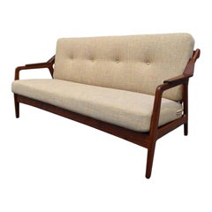 Vintage Danish Mid-Century Modern Teak Loveseat Sofa by H. Brockmann-Petersen