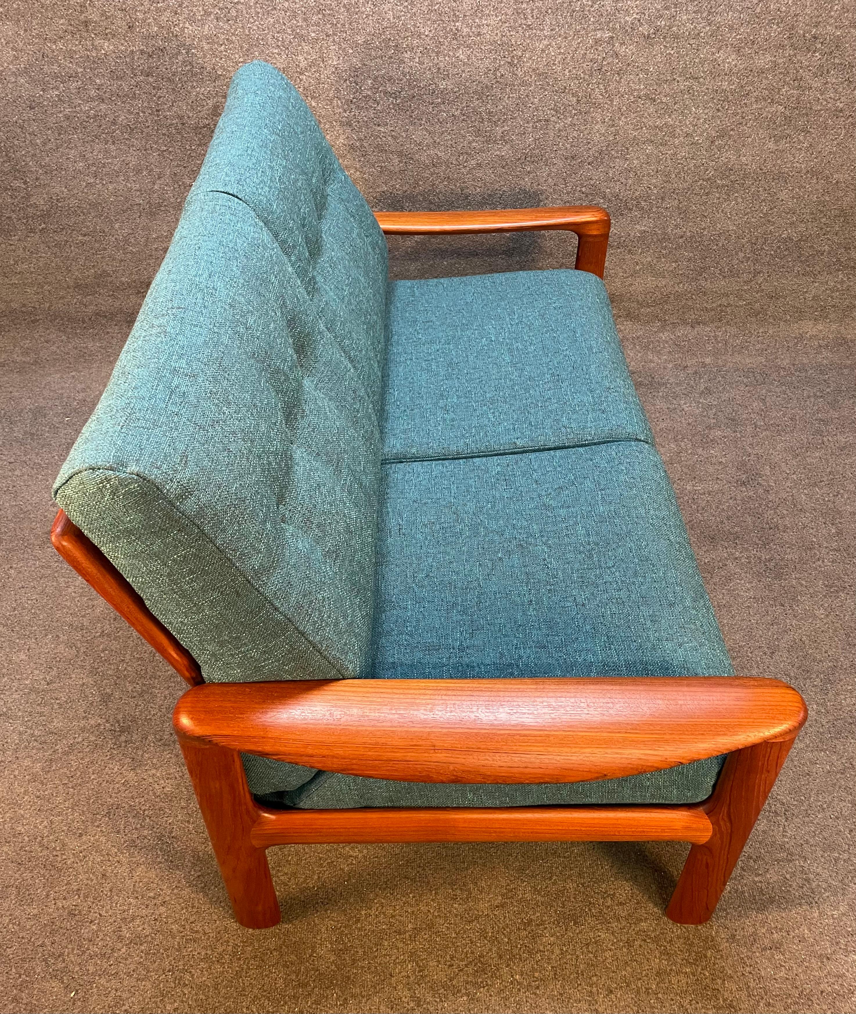 Vintage Danish Mid Century Modern Teak Loveseat Sofa by Komfort 4