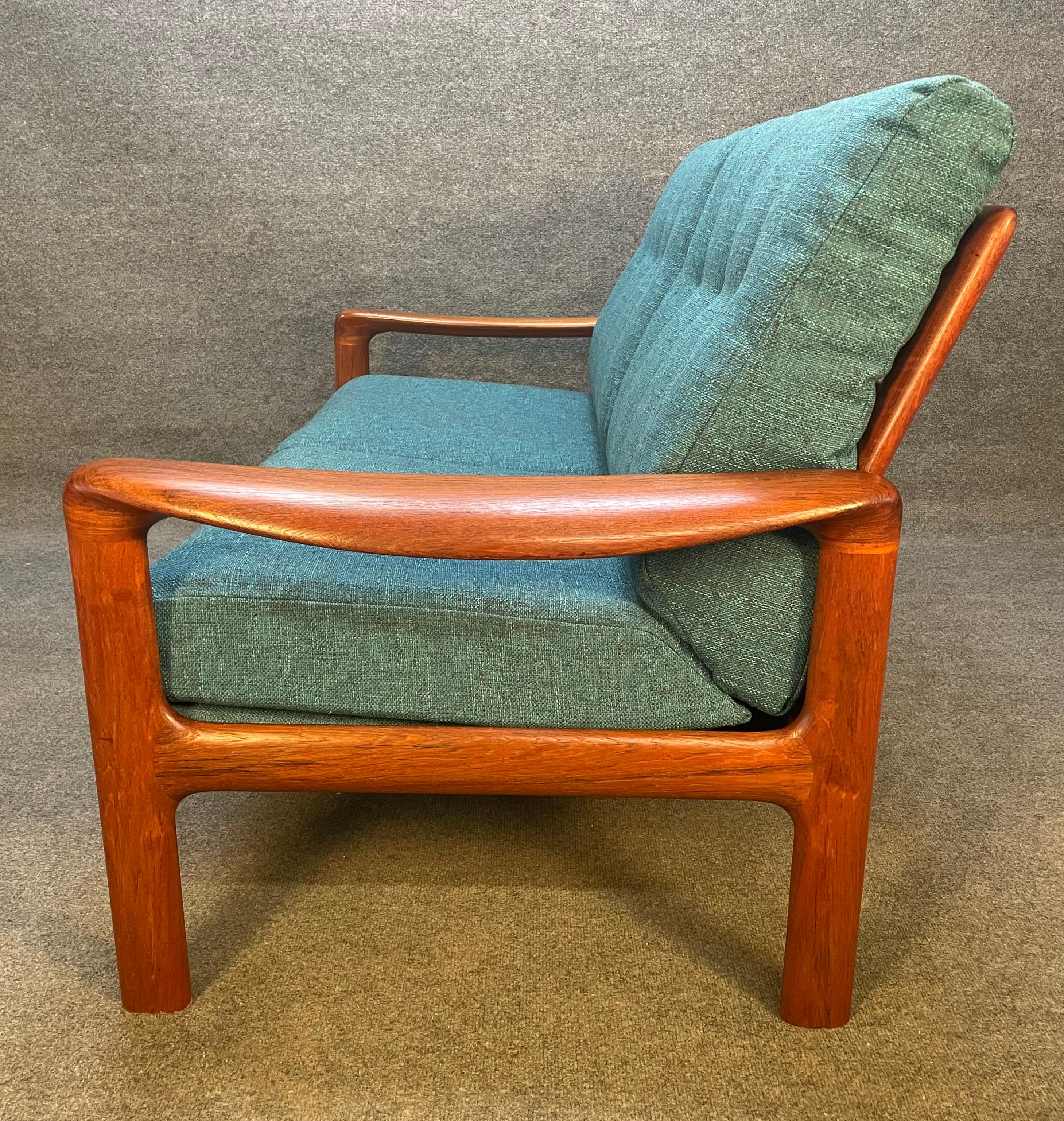 Vintage Danish Mid Century Modern Teak Loveseat Sofa by Komfort 1