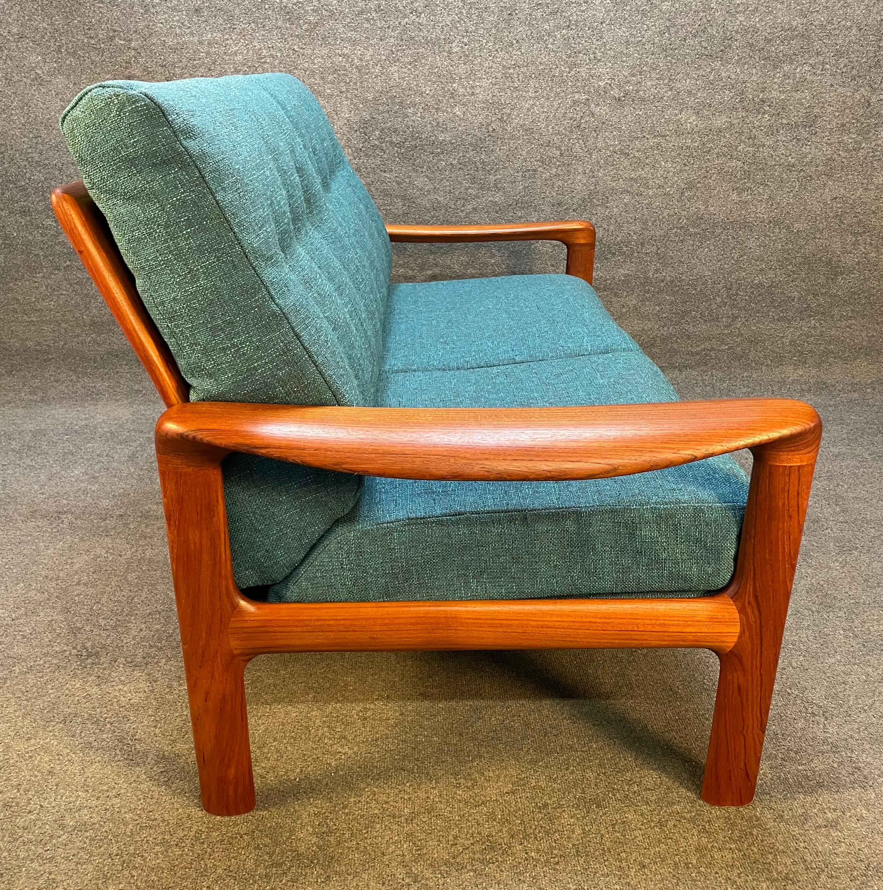 Vintage Danish Mid Century Modern Teak Loveseat Sofa by Komfort 3