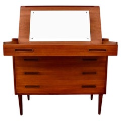 Used Danish Mid Century Modern Teak Low Boy Dresser Vanity