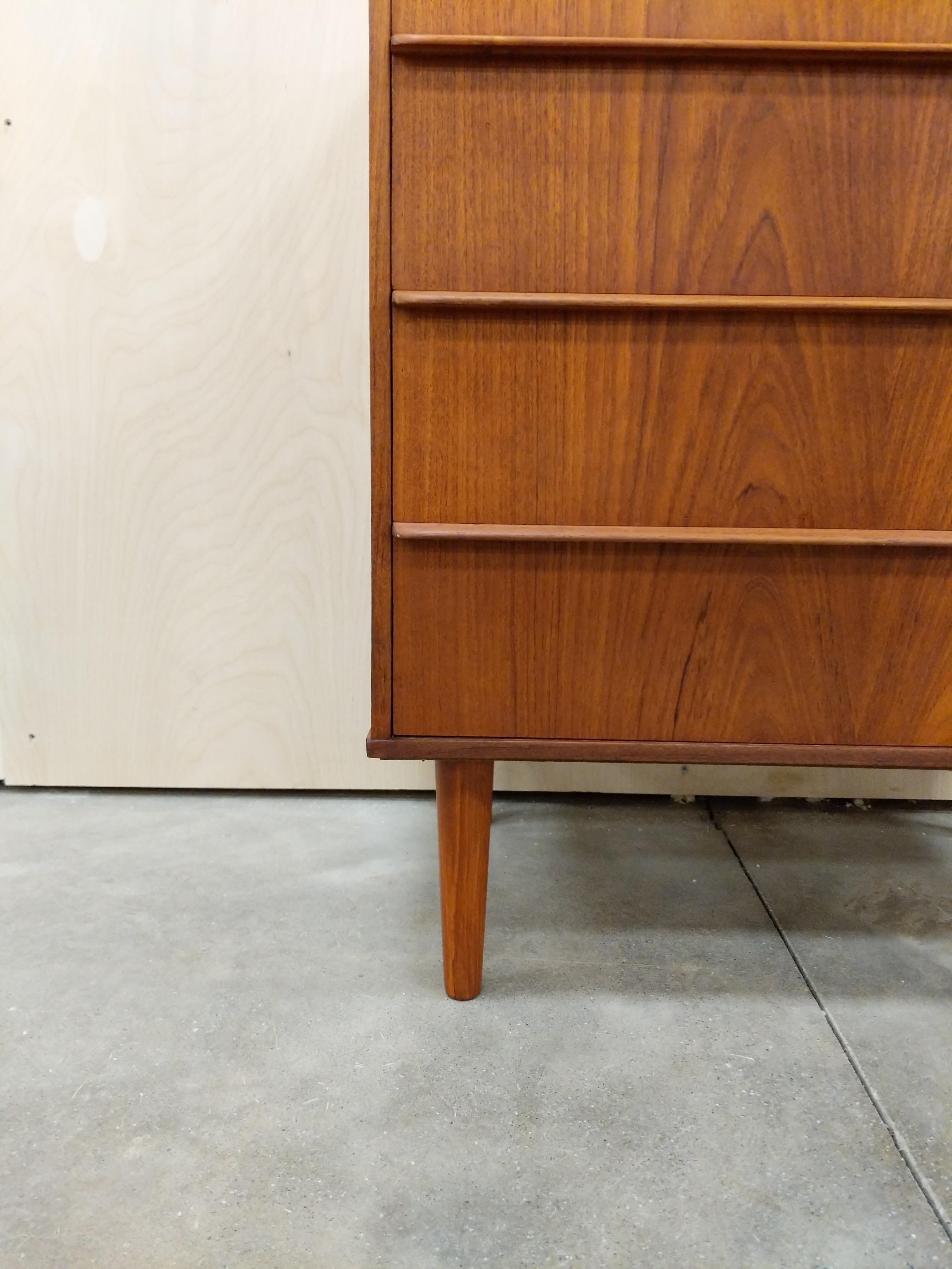 20th Century Vintage Danish Mid Century Modern Teak Low Dresser