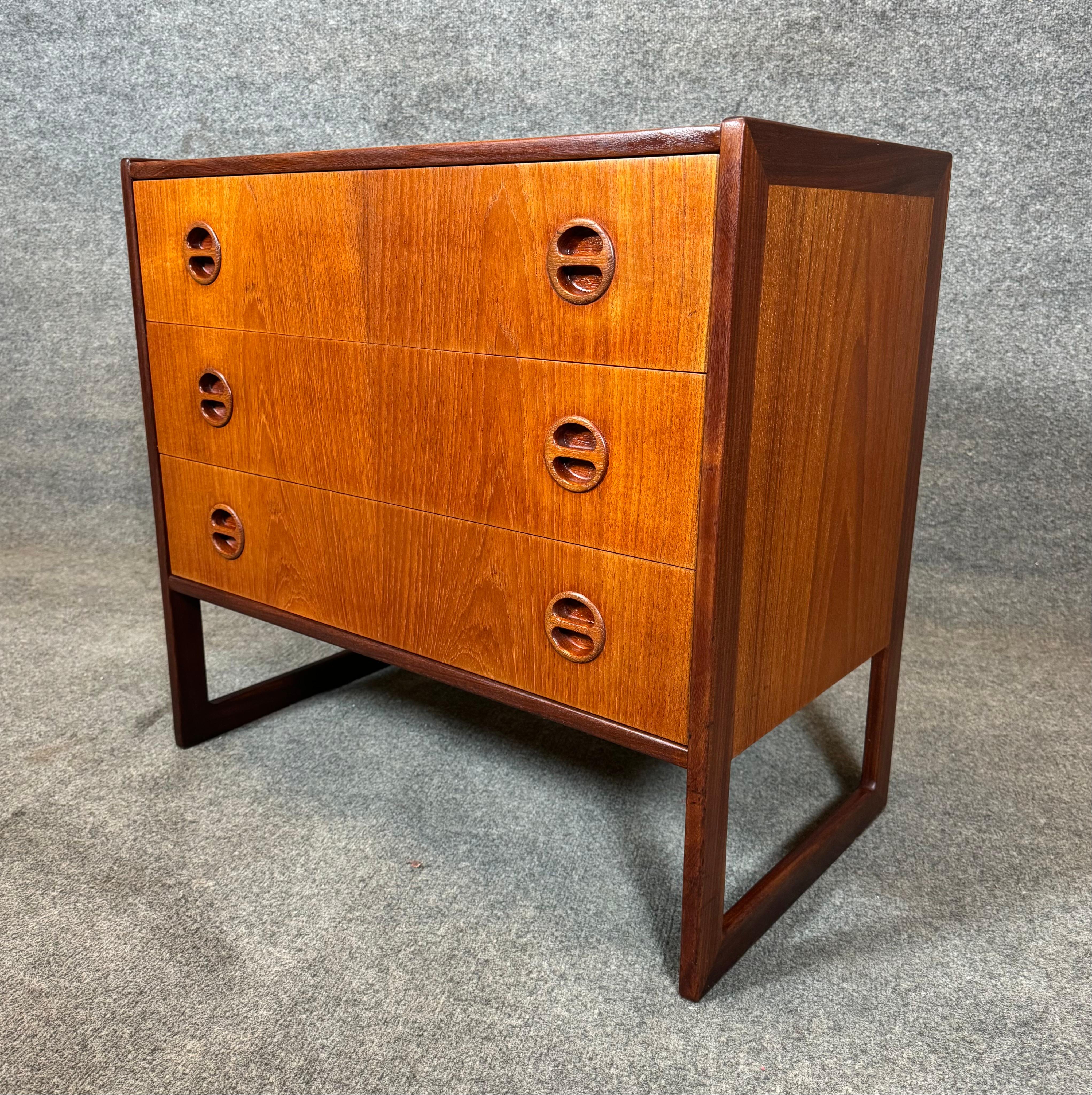 Mid-20th Century Vintage Danish Mid Century Modern Teak LowBoy Dresser Chest by Arne Wahl Iversen