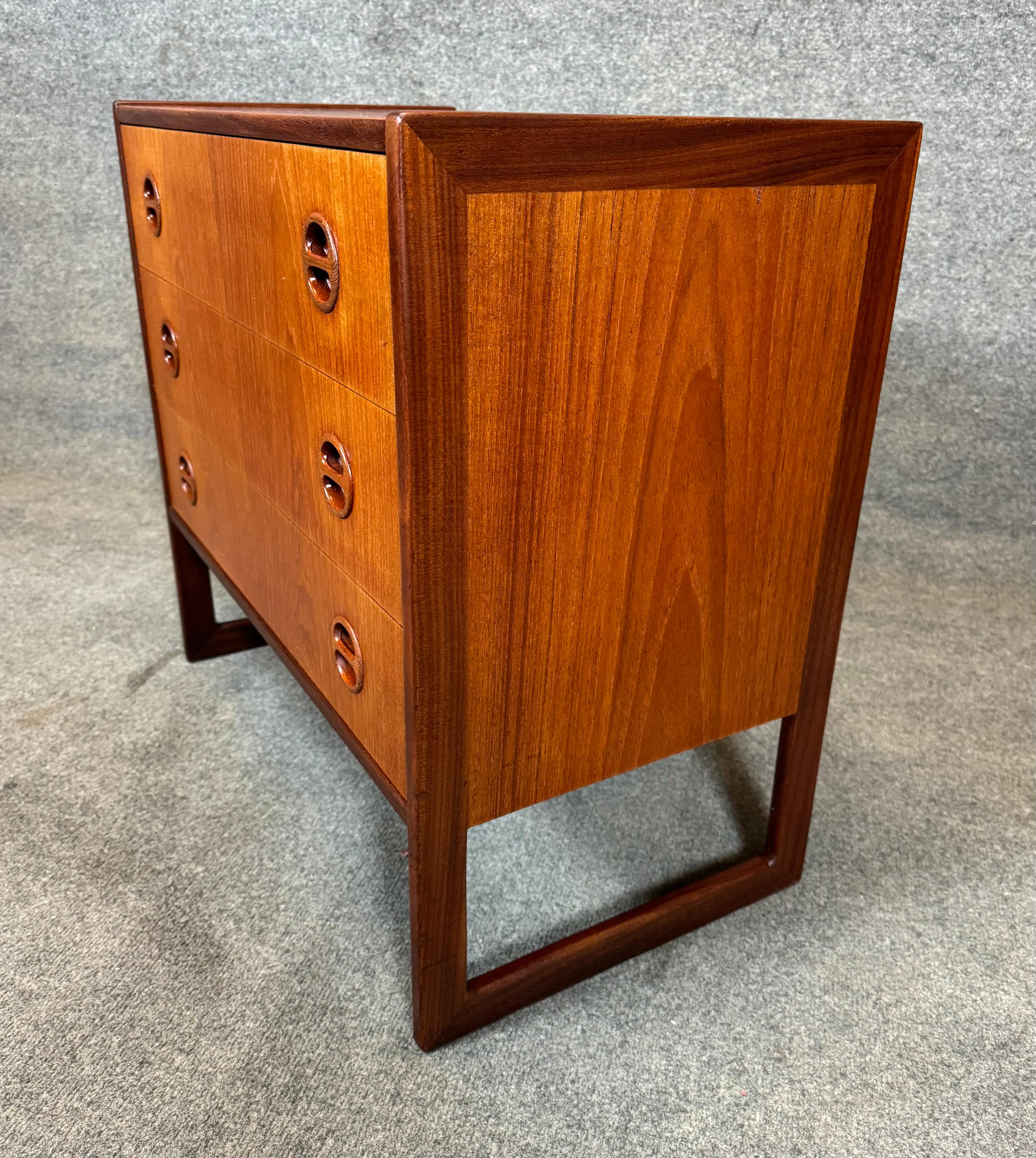 Vintage Danish Mid Century Modern Teak LowBoy Dresser Chest by Arne Wahl Iversen 1