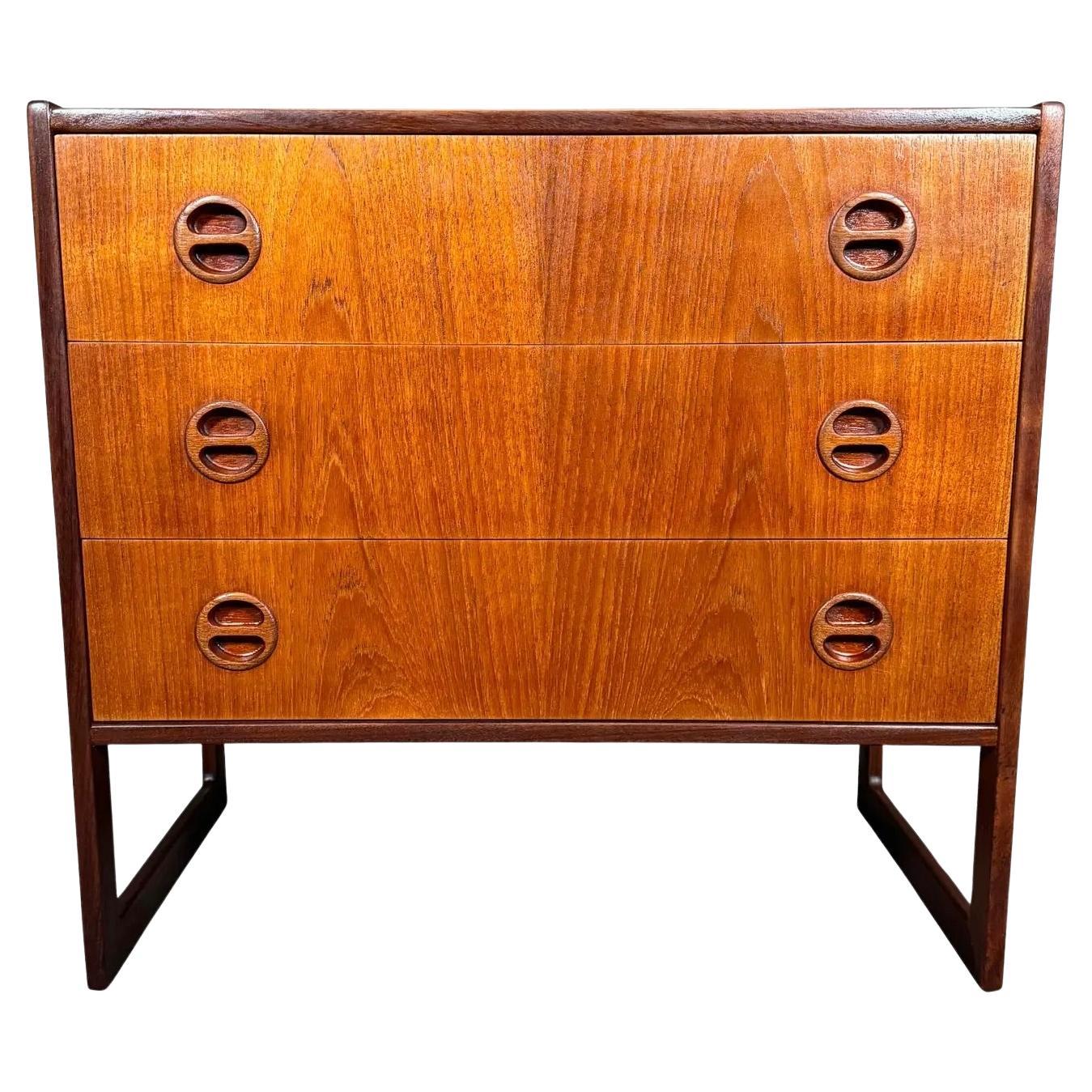 Vintage Danish Mid Century Modern Teak LowBoy Dresser Chest by Arne Wahl Iversen