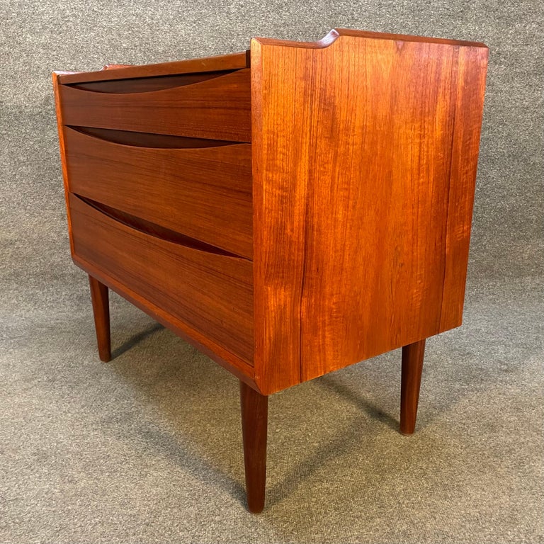 Vintage Danish MidCentury Modern Teak Lowboy Dresser Vanity For Sale