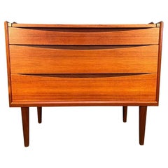 Retro Danish Mid-Century Modern Teak Lowboy Dresser Vanity