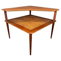 Vintage Danish Mid Century Modern Teak "Minerva" Corner Table by Peter Hvidt