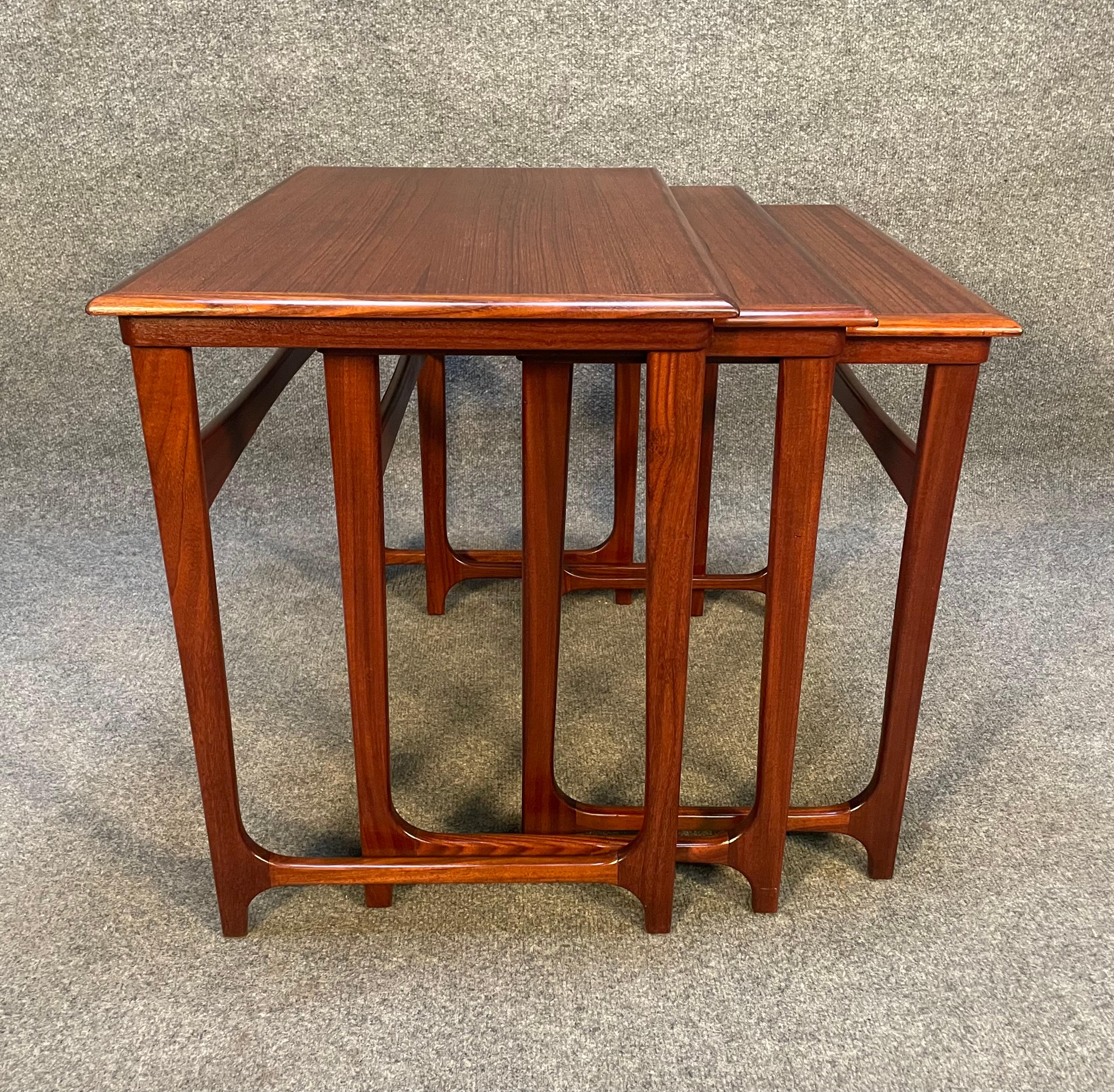 Woodwork Vintage Danish Mid-Century Modern Teak Nesting Tables by BC Mobler