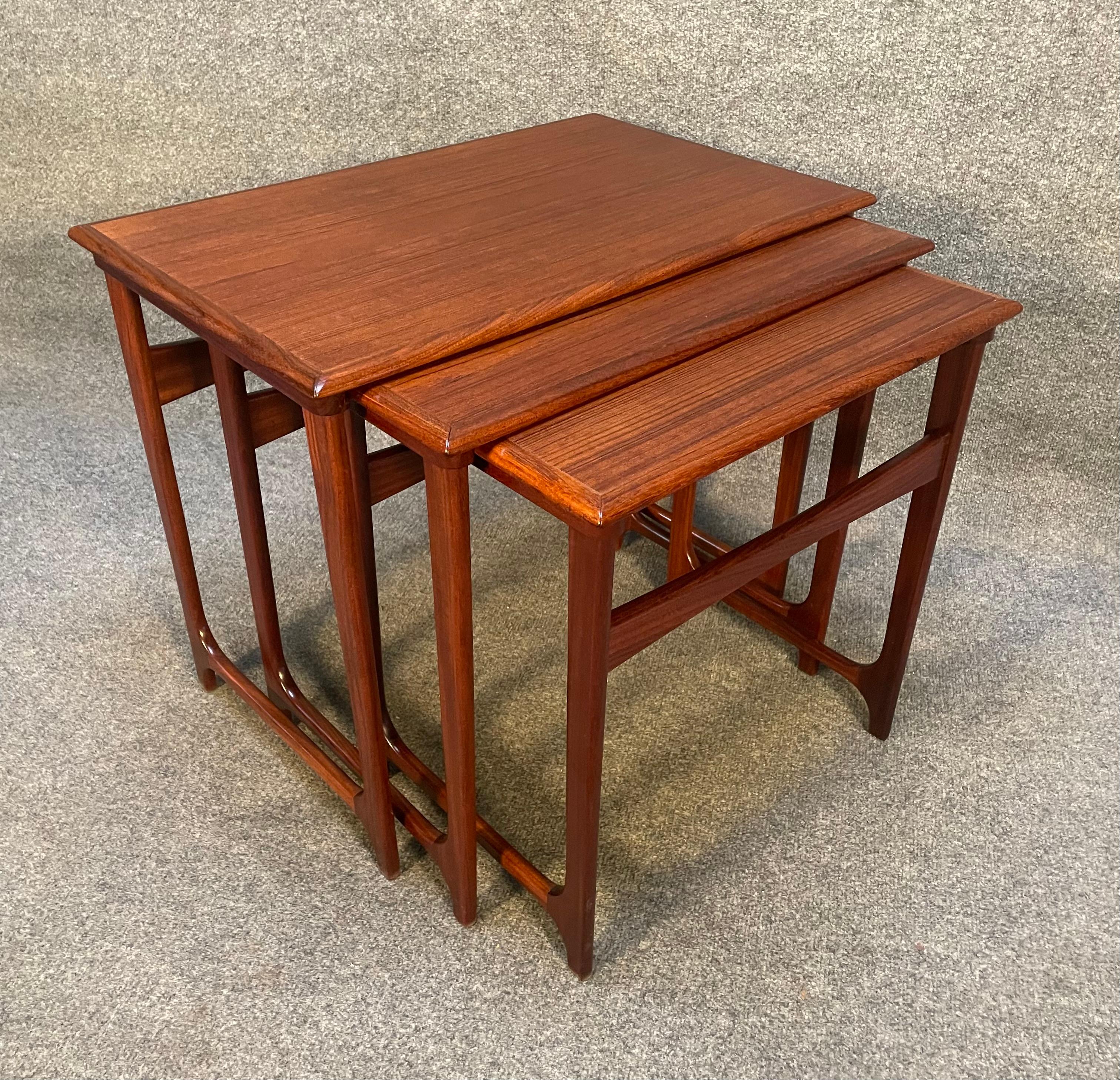 Vintage Danish Mid-Century Modern Teak Nesting Tables by BC Mobler 3