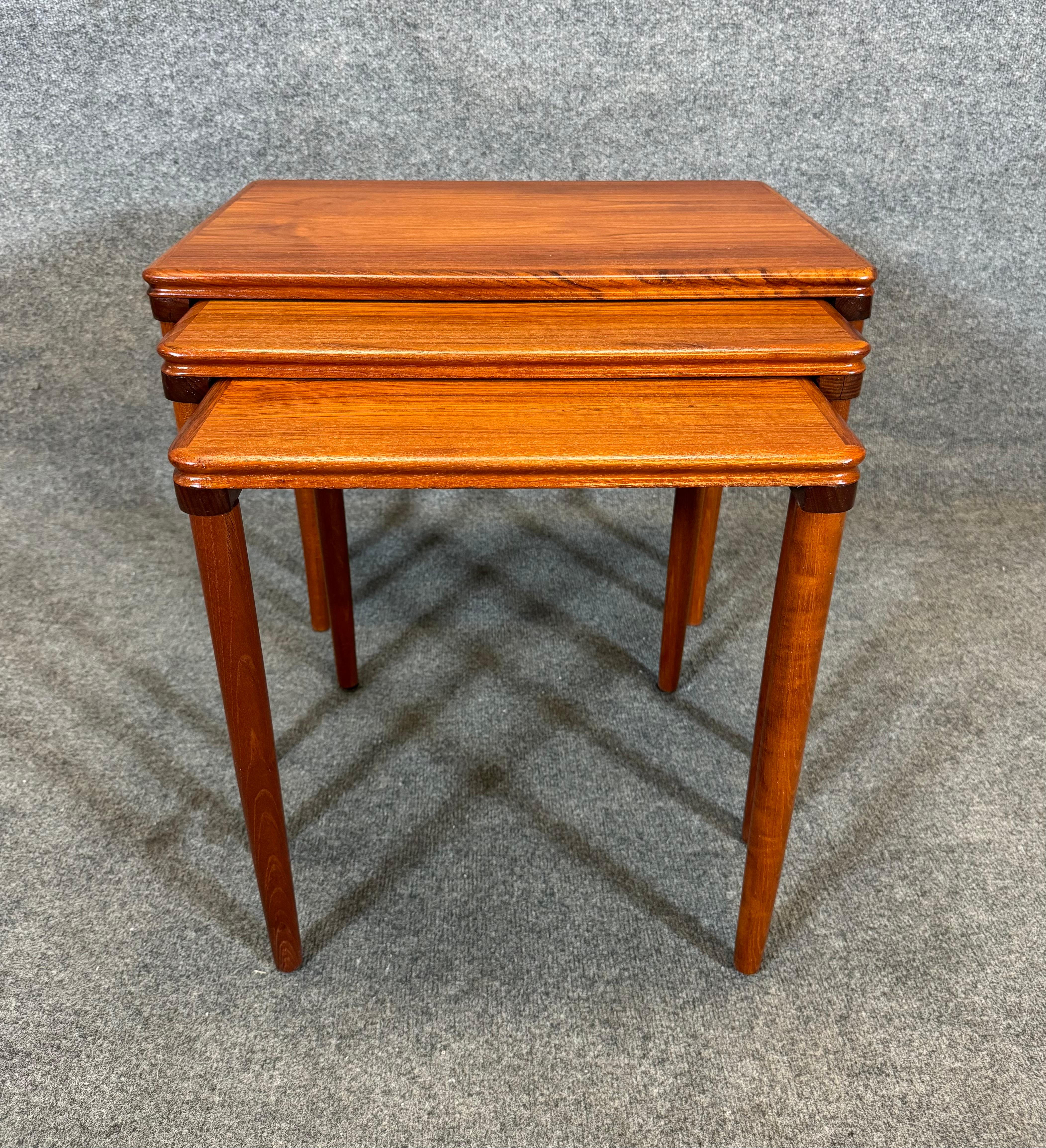 Woodwork Vintage Danish Mid Century Modern Teak Nesting Tables