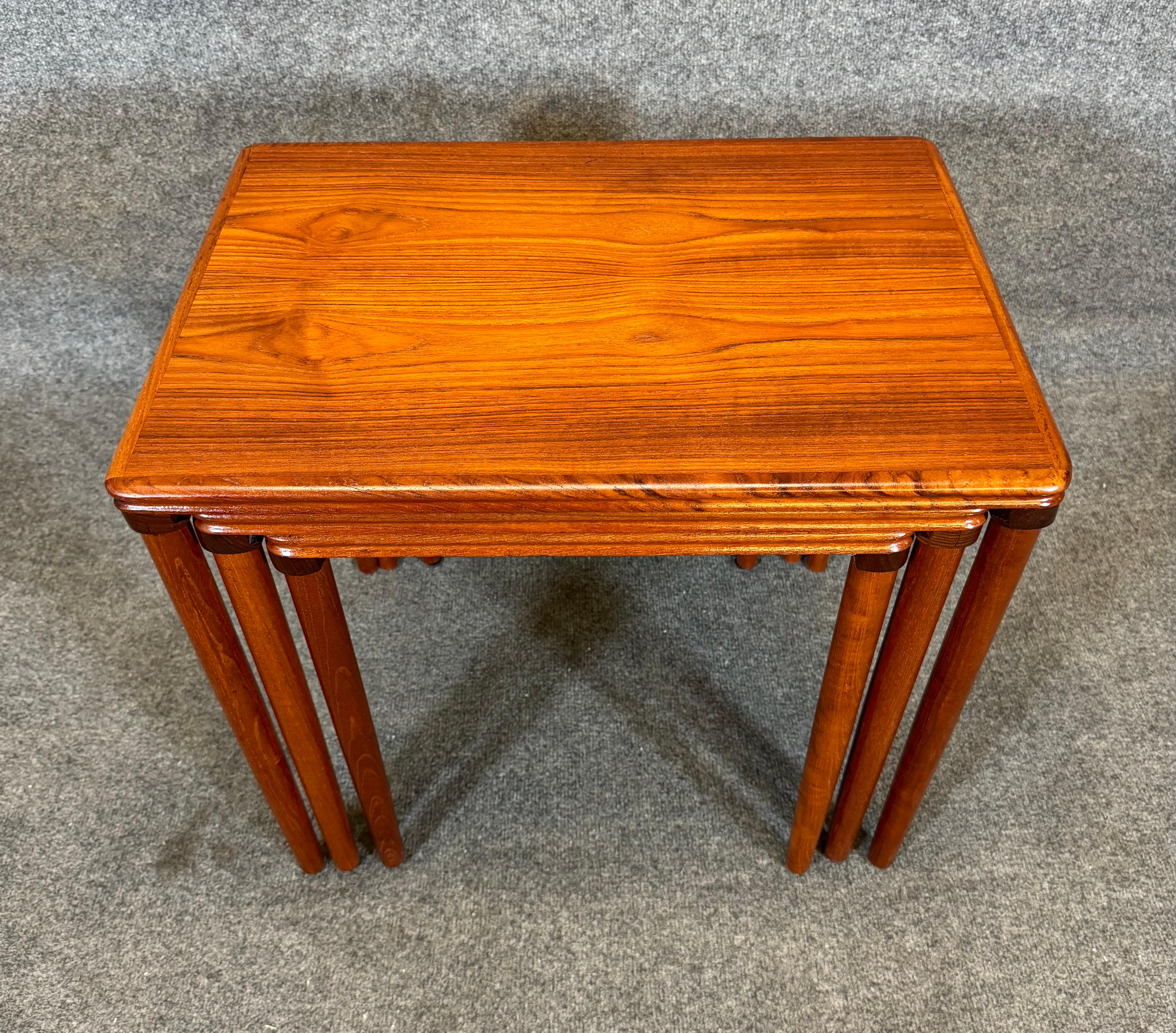 Mid-20th Century Vintage Danish Mid Century Modern Teak Nesting Tables