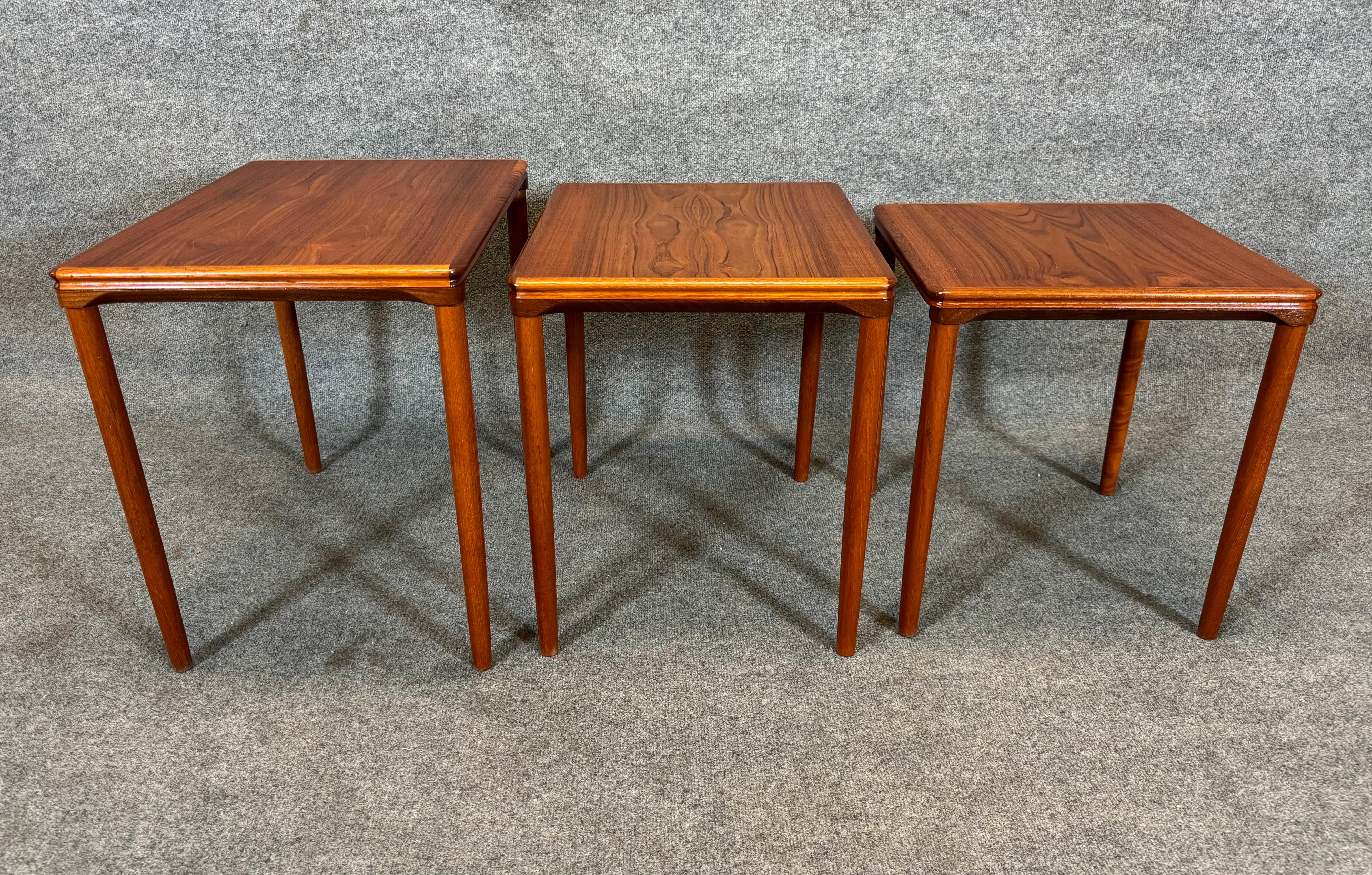 Vintage Danish Mid Century Modern Teak Nesting Tables 1